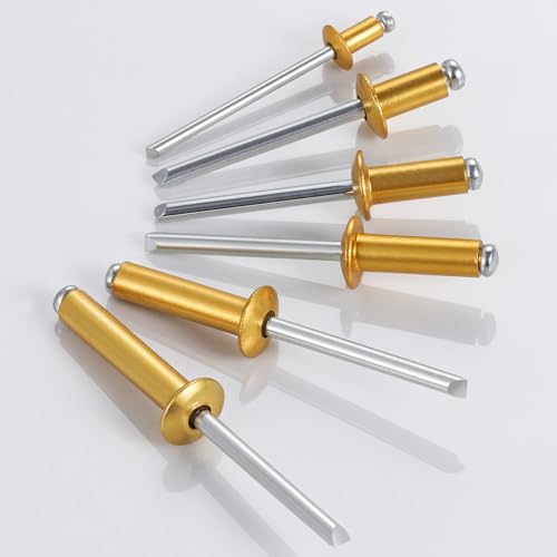 Image of Wensilon (400 Pcs) 5 /32 inchx3 /8 inch Golden Aluminum blind pro Rivets,Golden Aluminum Grip and Steel Mandrel