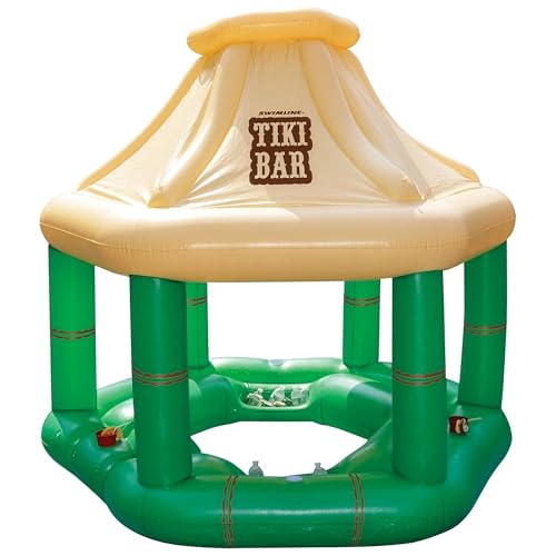 7.5' Cream and Green Tropical Inflatable Swimming Pool...