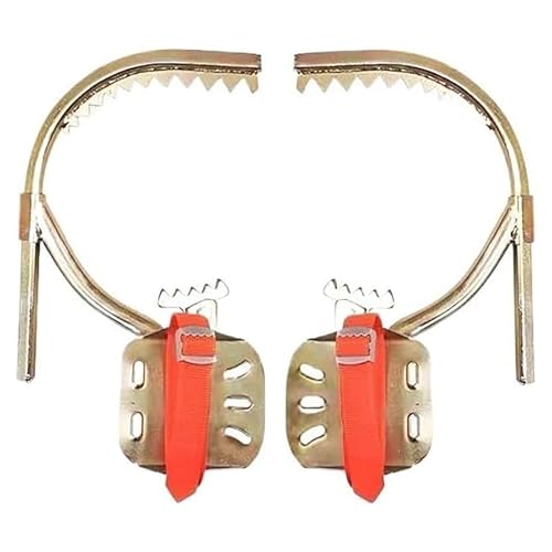 DEGQSTPC Tree Climbing Tools with Locking Safety Feet & Harness Belt, Tree Climbing Gear for Coconut Picking/Hunting Observation, Climbing Pole Nail(450mm/17.7'')