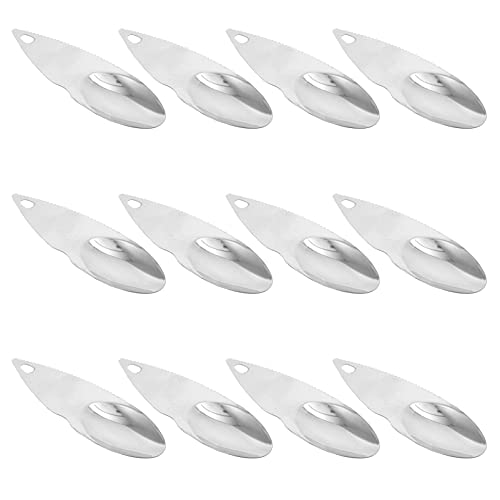 Alipis Lot de 12 Cuillères à Kiwi en Acier Inoxydable, Coupe-Kiwis Pratiques, Éplucheur De Fruits Multifonction pour Viande De Fruit, Usage Domestique Et Professionnel