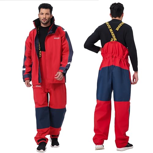 Men’s Waterproof Sailing Jacket & Bib Set – Coastal Breathable Hard Shell, Hi-Vis Hood, Cordura Reinforced2