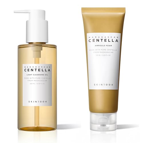 SKIN1004 Madagascar Centella Double Nettoyage – Huile Démaquillante 200 ml + Mousse Nettoyante 125 ml – Routine Coréenne Peaux Sensibles