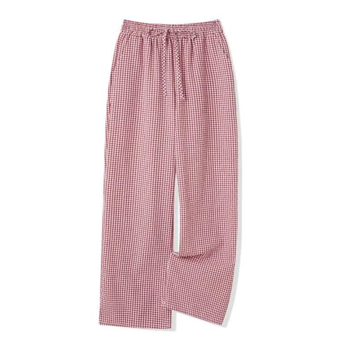 Women's Wide Leg Elastic Plaid Trousers with Pockets - Casual for Summer Autumn Streetwear2