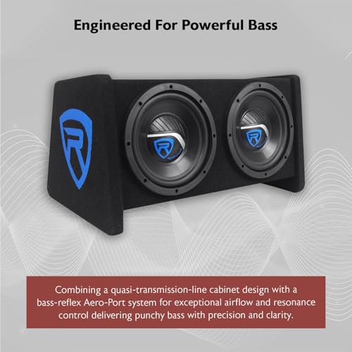 Image of Rockville RV8.2A Dual 8 inch Car Subwoofer Enclosure with Mono Amp & Wiring Kit