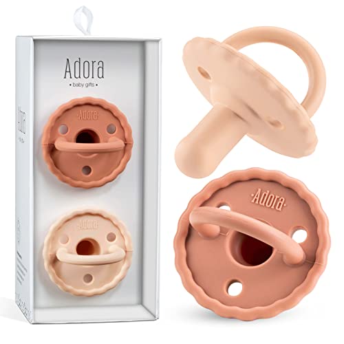 Image of Baby Soother Pacifiers - Silicone Pacifier for Boys/Girls - Newborn Pacifiers Set of 2 - Newborn Baby Essentials, BPA Free