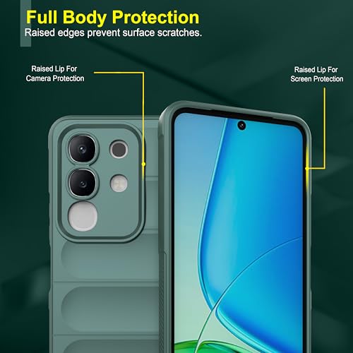 Image of Zapcase Back Case Cover for iQOO Z10x 5G | Compatible for iQOO Z10x 5G Back Cover | Liquid Silicon Magic Case with Camera Protection | Dark Green