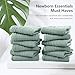 SWEET DOLPHIN 12 Pack Muslin Burp Cloths Large 100% Cotton Hand Washcloths for Baby - Baby Essentials Extra Absorbent and Soft Boys & Girls Milk Spit Up Rags - Dark Green, 20