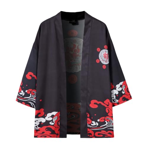 Image of PRIJOUHE Mens Kimono Set Japanese Haori & Shorts 2 Piece Summer Outfits
