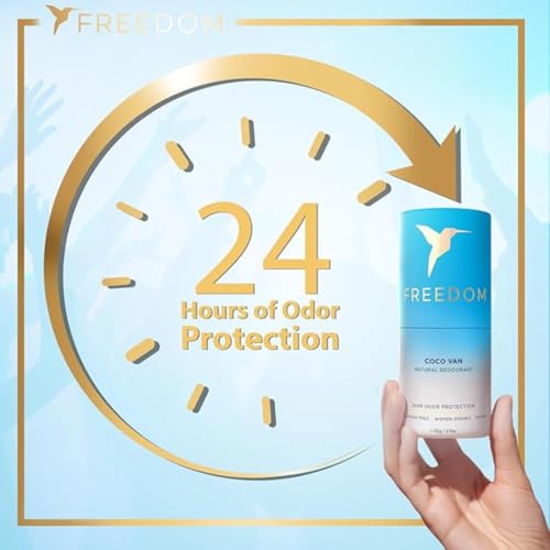 Image of Freedom All Natural & Aluminum-free Deodorant for Women with 24-Hour Odor Protection in Eco-friendly Packaging - Made with Organic Essential Oils - Coco Van 1.9oz