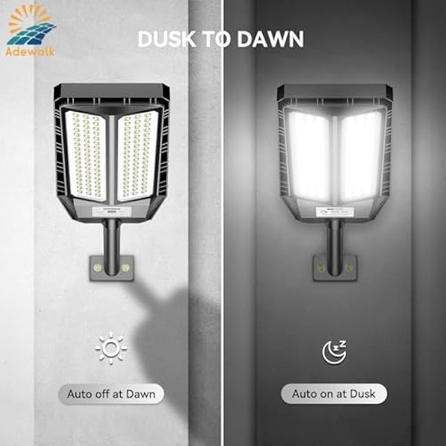 5000W Solar Lights Outdoor - 7000K LED Solar Street Lights Outdoor with Motion Sensor and Remote Control, IP66 Waterproof, Dusk to Dawn for Yard, Patio, 2 Pack