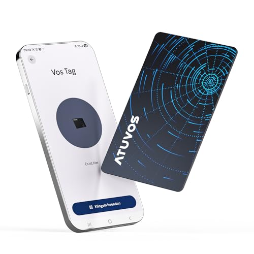 ATUVOS Neu Dual-System Air Tag Karte Pro für Android & iOS, Wiederaufladbarer Wallet Tracker Card Kompatibel mit Google Mein Gerät Finden or Apple Wo ist? App, Gegenstände-Finder, Thin 1.6mm 1er Pack