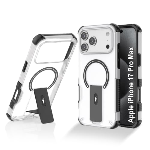 Image of ZAP CASE Matte Kickstand Case for iPhone 17 Pro Max | Magsafe Compatible | Premium Polycarbonate Back + Flexible TPU Bumper | Foldable Stand | Military-Grade Drop Protection | Anti-Fingerprint | White