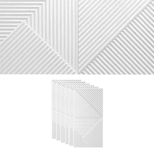 Panneaux muraux 3D effet ciment texturé Vibeo, revêtement de prestige imperméable blanc