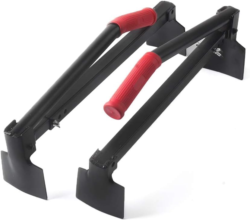 Professional Brick Tongs Lifter, Adjustable 6-10 Brick Carrier with Red Grips, 2-Pack, Black