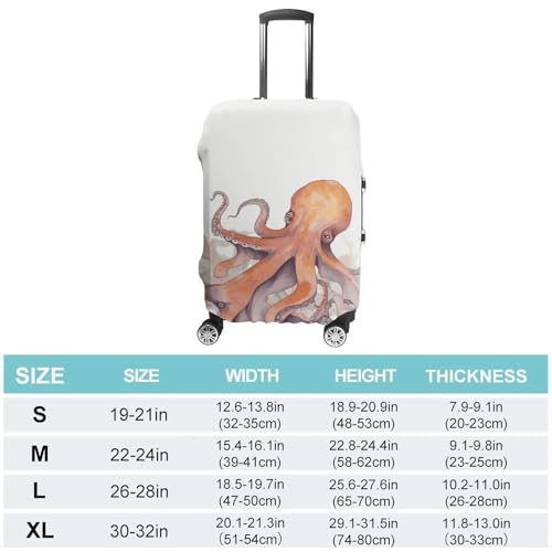 Octopus Tentacles Travel Luggage Cover Anti-scratch Suitcase Cover Elastic Suitcase Protective Cover Fits 19-32 Inch Luggage M2