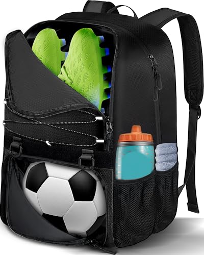 LOINTET Youth Soccer Bag, Soccer Backpack with Ball Compartment, Sports Equipment Training Bags Fits