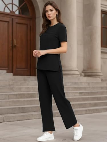 Image of TYSORT Women Casual Summer co ords Set Track Suit Oversized Top Baggy Pant,Top and Pajama Set