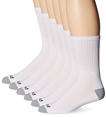 Peds Men's 6 Pack Cushion Crew Socks with Coolmax