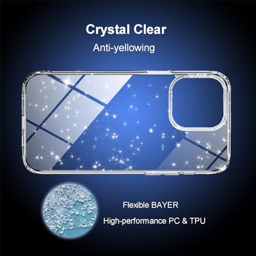 TENOC Phone Case Compatible with iPhone 11, Glitter Case Clear Sparkling Protective Bumper Cute Cover for Girls Women