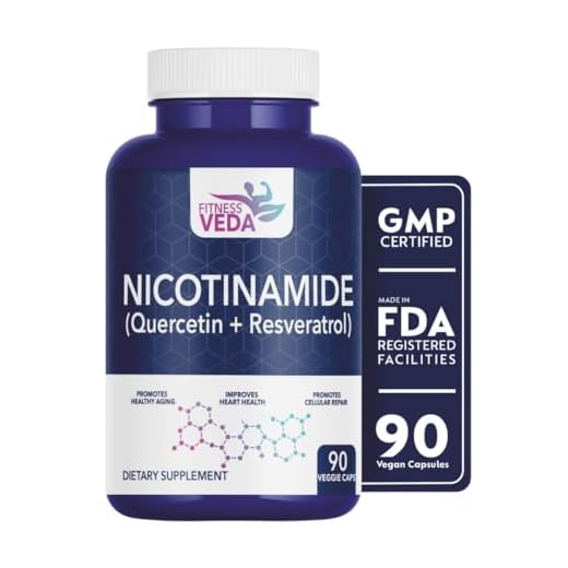 FITNESSVEDA Nicotinamide(Nmn) Quercetin + Resveratrol Supplement Boosts NAD | Healthy Ageing | Cellular Repair - 90 Capsules