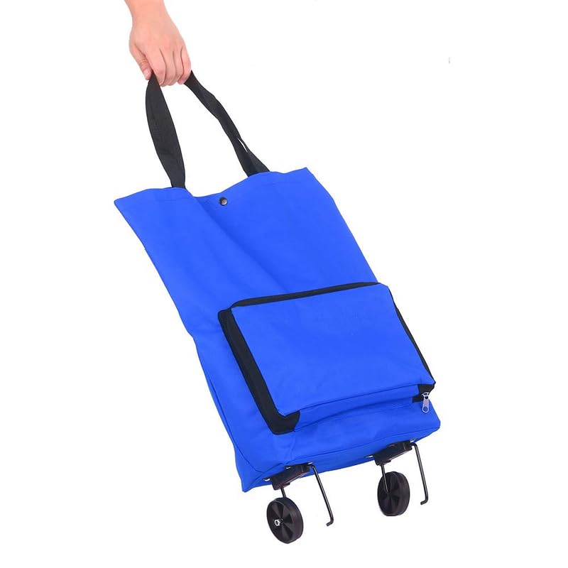 ExxeloFoldable Shopping Trolley Bag with Wheels Collapsible Shopping Cart Reusable Foldable Grocery Bags Travel Bag