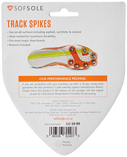 Sof Sole Replacment Steel Track Spikes for Running Shoes, Pyramid 1/8-Inch