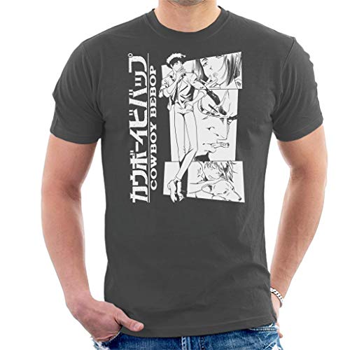 Image of Crew Smoking Cowboy Bebop Men's T-Shirt Charcoal