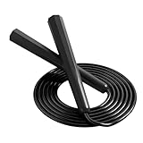 iMoebel Springseil Verstellbar, 3 M x 5mm PVC Springseil mit rutschfesten Handgriffen, Seilspringen für Damen, Herren und Kinder bei Boxen Abnehmen Crossfit Fitnessübungen, Schwarz