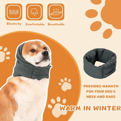LUFFLOK Hund Ohrenschutz Grau für Lärmschutz, Hunde Gehörschutz für Angst Relief und Grooming, Haustier Gehörschutz Hund für Komfort Während Donner, Winter, Feuerwerk, Bad (M)