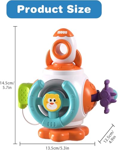 Image of PLUSPOINT Activity Busy Cube for Toddlers and Infants Sensory Toys for 18 Months 2 3 Year Old Boy Girl, Travel Plane Cars Learning Educational Toys for Baby Toddler Birthday Gifts