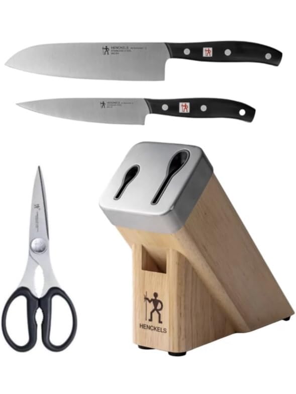 新品 HENCKELS ナイフブロック セット 包丁3本 料理バサミ Amazon.co.jp: Henckels ヘンケルス 4点セット 三徳包丁 ペティナイフ