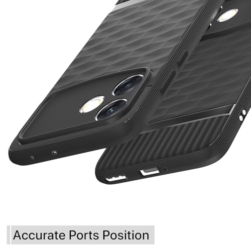 Image of Pikkme Back Cover for Oppo F33 Pro 5G Camera Protection 3D Hexa Cube Design Silicone Protective Bumper Case (Black)