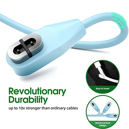 Image of Charging Cable for AfterShokz Aeropex AS800 & Shokz OpenRun Pro & OpenRun & OpenRun Mini & OpenComm, Magnetic USB Charger Cord for AfterShokz Aeropex Bone Conduction Headphones (USB(6 ft), Blue)