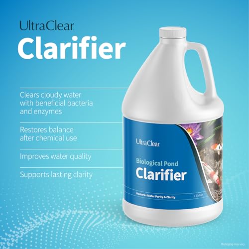 Image of Pond Clarifier for Outdoor Ponds - Concentrated Live Beneficial Bacteria - Treats up to 320,000 Gallons - Clears Cloudy Pond Water - Safe for Fish, Plants, Pets and People