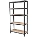 AUTOFU Black 5-Shelf Steel Shelving Unit Storage Rack Adjustable Garage Shelves Utility Rack for Home Office Garage