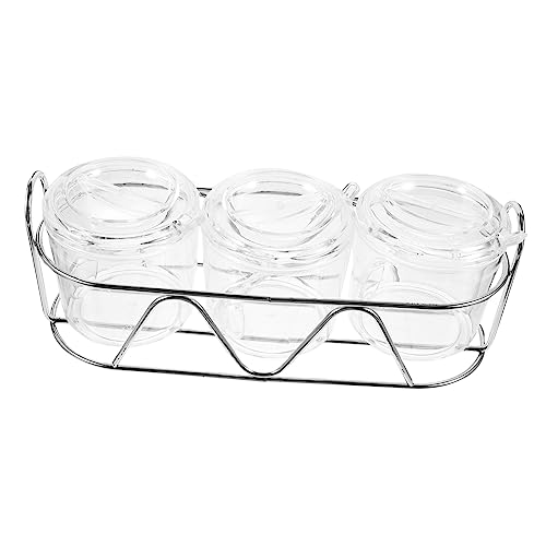 PRETYZOOM Acrylic Spice Jar Set Piece Sugar Bowl Spoon Chili Can Kitchen Accessory Storage Box