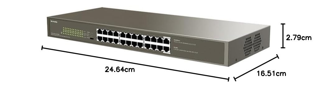 Tenda TEG1124P-24-250W Przełącznik sieciowy Niezarządzany Gigabit Ethernet (10/100/1000) Power Over Przewodowa sieć lan