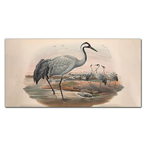 Image sur toile de qualite superieure avec dessin d'oiseaux 120x60cm