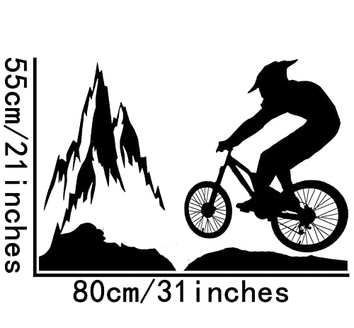 Bibitime Bicycling Wall Art Decal Cycling Bicycle Silhouette Vinyl Sticker For Kids Boys Girls Room Bedroom Sport Home Decor Mural #TOP1