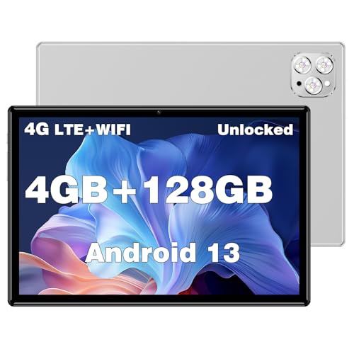 Image of Tablet Android Tablets, 2024 New Octa-Core Android 13 Unlocked Tablet with SIM Card Slot, 128GB ROM+4GB RAM, 10 Inch 5MP+13MP Camera /5G WIFI GPS /BT /6000mAh /1280*800 IPS Screen /Cellular Tablet