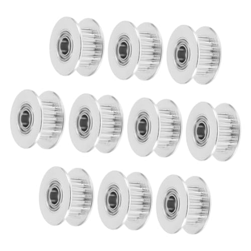 OSOLADY 10pcs Synchronous Wheel for 3D Printer Pulley Wheel 3D Printer Belt Gt2 Pulley Timing Pulley Mini 3D Printer Ender 3 Wheels Timing Belt Pulley Pully Wheel 60 Teeth Pulley Silver