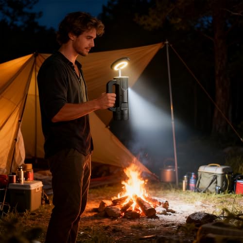 Linterna de camping LED y dispositivo de iluminación portátil con enfoque ajustable 3