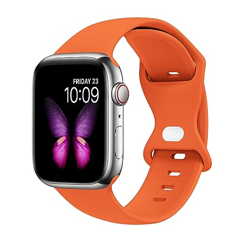 Tighesen Sport Bands Compatible with Apple Watch Ultra 3/2/1 49mm Series 11/10 46/42mm 9/8/7 45/41mm SE 6/5/4 44/40mm 3/2/1 42/38mm S/M M/L for Women Men Silicone iWatch Band