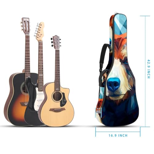 JRHEJTFZ Housse pour guitare acoustique de 1,9 cm d’épaisseur – Imperméable – Durable et élégant – Motif ours, Multicolore., 42.9×16.9×4.7 in, Motif imprimé tendance - Les Beatles, Paul McCartney, John Lennon, RIngo Starr, George Harrison JRHEJTFZ Housse pour guitare acoustique de 1,9 cm d'épaisseur - Imperméable - Durable et élégant - Motif ours, Multicolore., 42.9x16.9x4.7 in, Motif imprimé tendance – Image 6