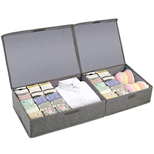 LEEFE Underwear Organizer with Lids, 2 Pack Sock Organizers
