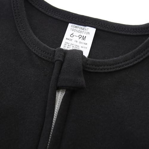 Hikido Unisex Baby One Piece Romper Solid Clothing Set Soft Comfy Cotton Onesie For 6-9Months Toddler Black thumb #2