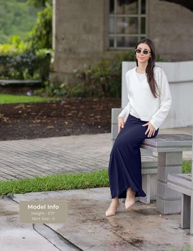 Image of Popana Long Maxi Skirt for Women, Flowy Long Skirts for Women | High Waisted Soft Trendy Rayon, Sundress Convertible Skirt, Long Length Bodycon Maxi Skirt, Petite and Plus Size