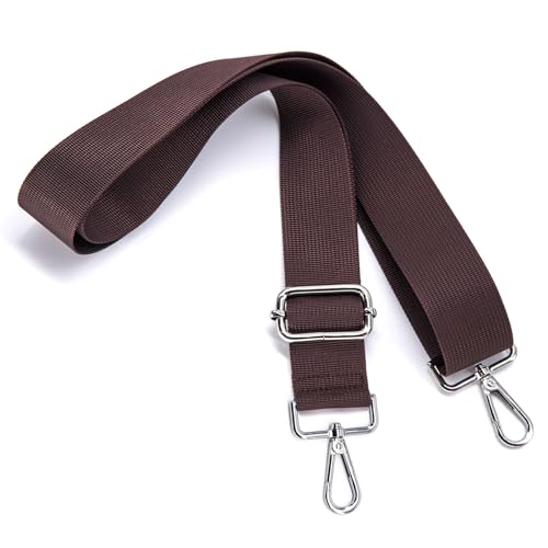 Image of S&loyoe Purse Straps Replacement Crossbody Bag Strap Adjustable Wide Guitar Straps for Handbags 1.5inch (A pure coffee silver)