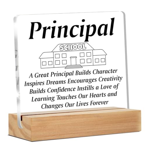 Best Principal Gifts, Principal Appreciation Gifts for Women Men, a Great Principal Clear Desk Decorative Sign Office Decor