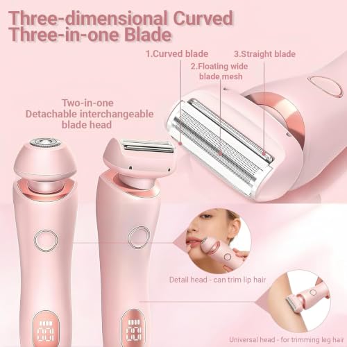 Image of Livora Electric Shaver for Women, SilkGlide Cordless Razor for Legs Underarms Bikini, Painless Hypoallergenic Lady Trimmer, IPX7 Waterproof Wet Dry Use, USB Rechargeable (Pink)